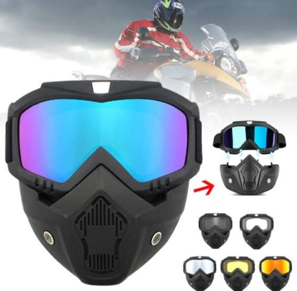 Versatile Motorcycle Helmet Goggles with Detachable Mask